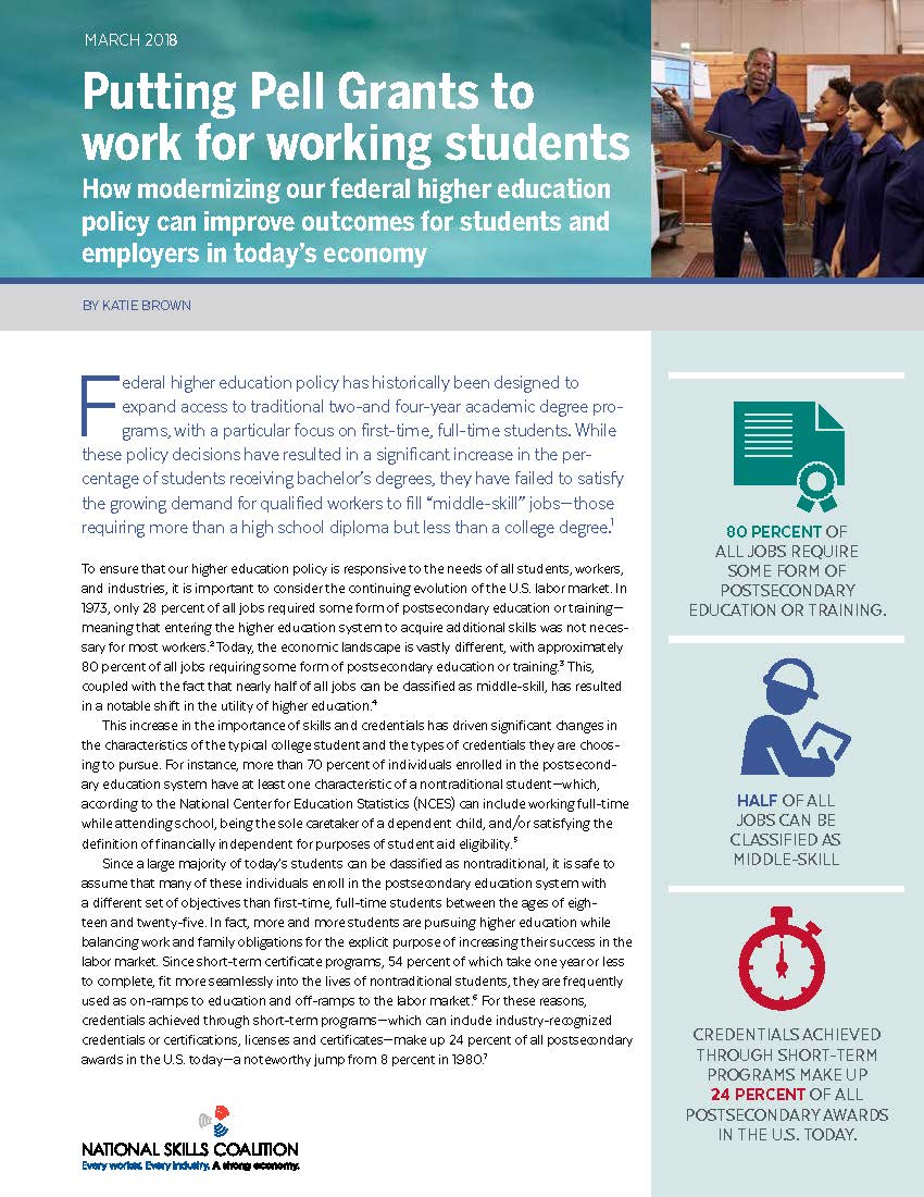 NSC calls for the modernization of the federal Pell grant program in new publication