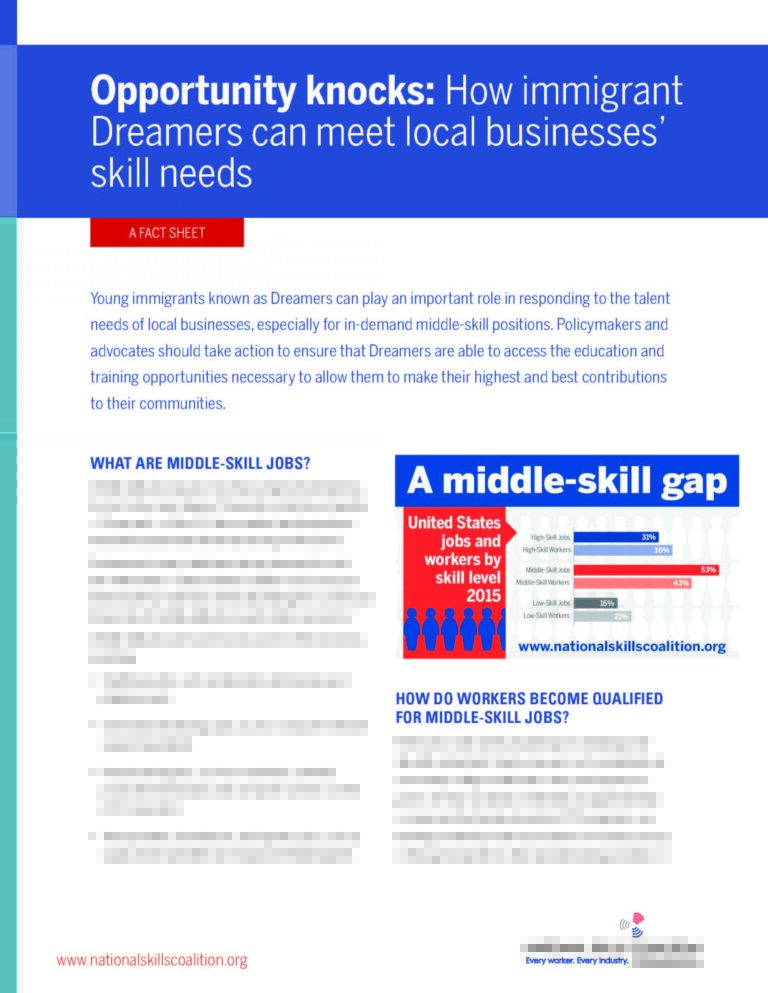 New fact sheet: immigrant Dreamers and middle-skill jobs