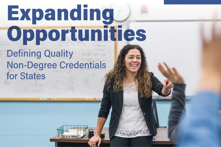 The cover for our Expanding Opportunities report on non-degree credentials